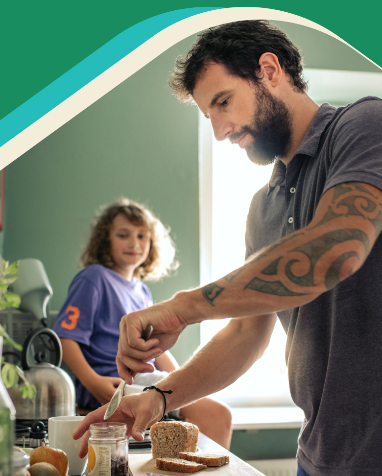Photo: Father cooking with child