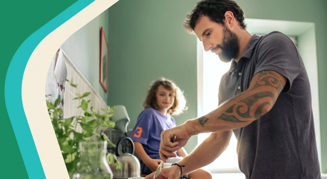 Photo: Father cooking with child