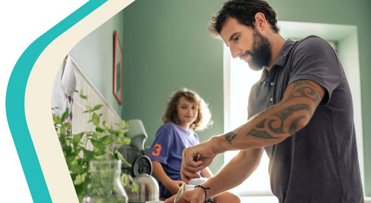 Photo: Father cooking with child