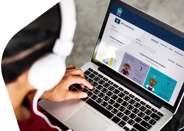 Photo: Parent using a laptop computer